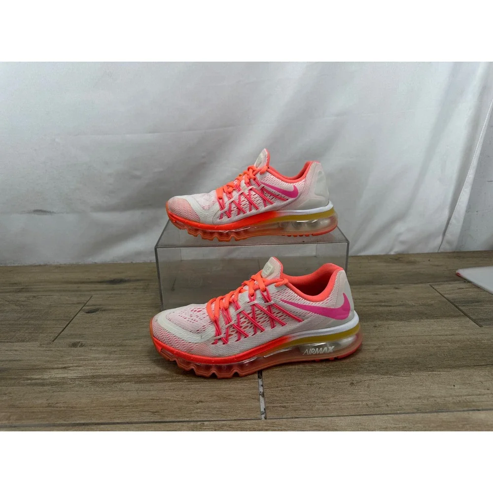 Nike‎ Air Max 2015 GS White Pink Bright Crimson Running Shoes 705458-101